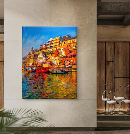 Banaras Ghat Premium Canvas Painting