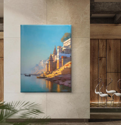 Banaras Ghat Premium Canvas Painting