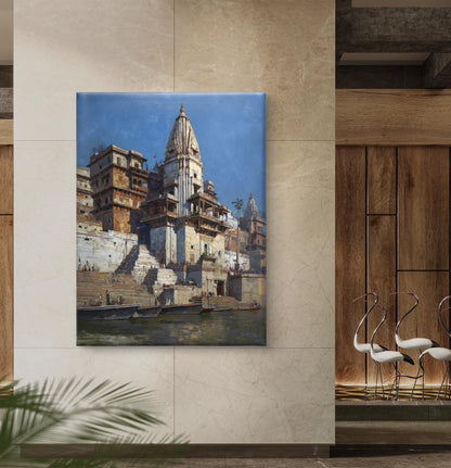 Banaras Ghat Premium Canvas Painting