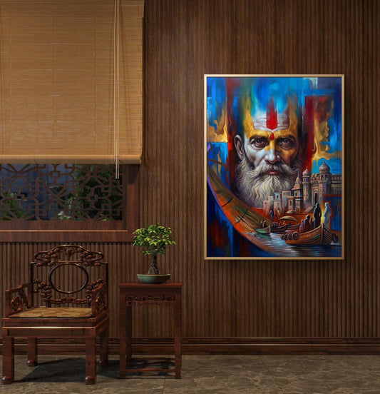Banaras Ghat Premium Canvas Painting - Premium Wall Art | Decor By Neon