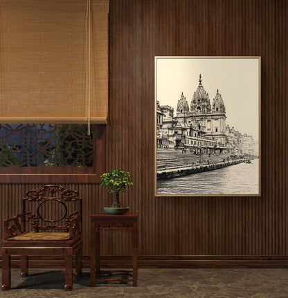 Banaras Ghat Premium Canvas Painting