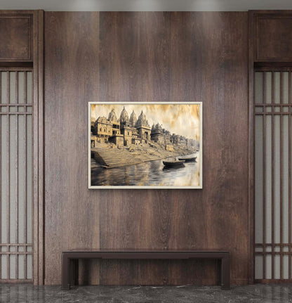 Banaras Ghat Premium Canvas Painting