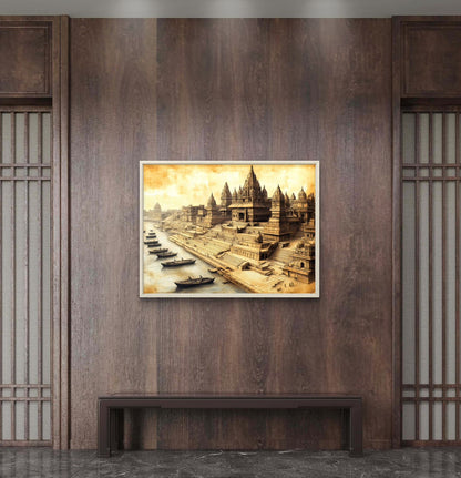 Banaras Ghat Premium Canvas Painting