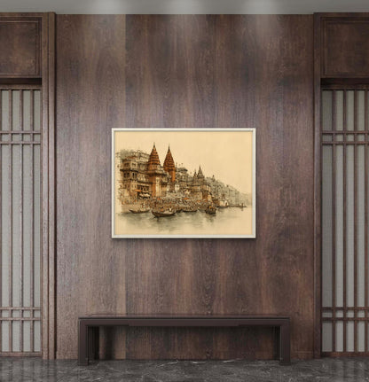 Banaras Ghat Premium Canvas Painting