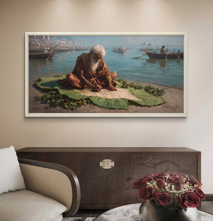 Banaras Ghat Premium Canvas Painting