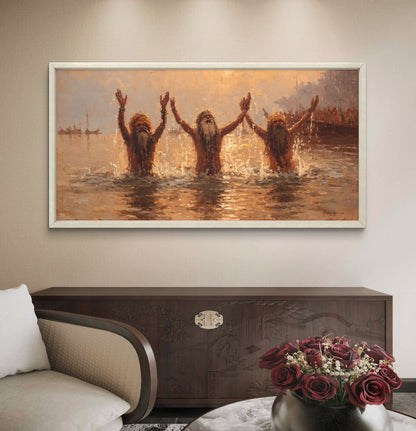 Banaras Ghat Premium Canvas Painting