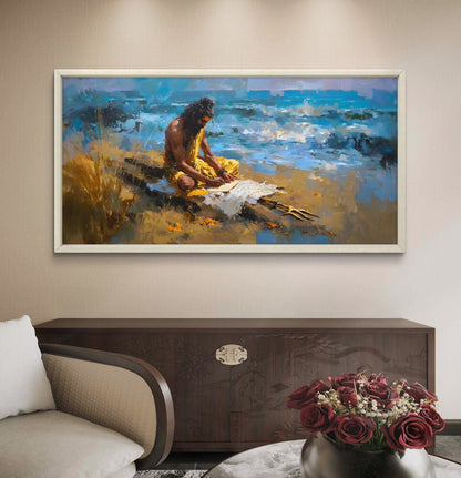 Banaras Ghat Premium Canvas Painting