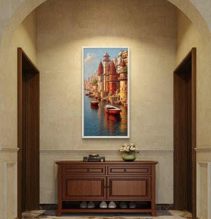 Banaras Ghat Premium Canvas Painting