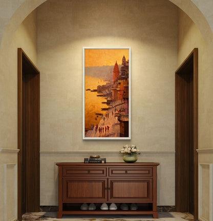 Banaras Ghat Premium Canvas Painting