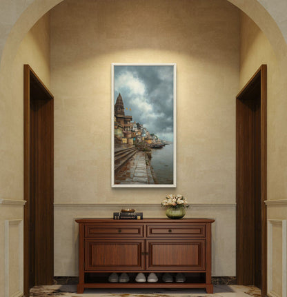 Banaras Ghat Premium Canvas Painting