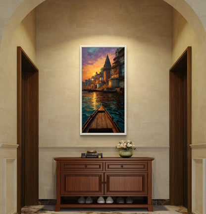 Banaras Ghat Premium Canvas Painting