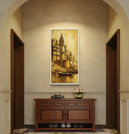 Banaras Ghat Premium Canvas Painting