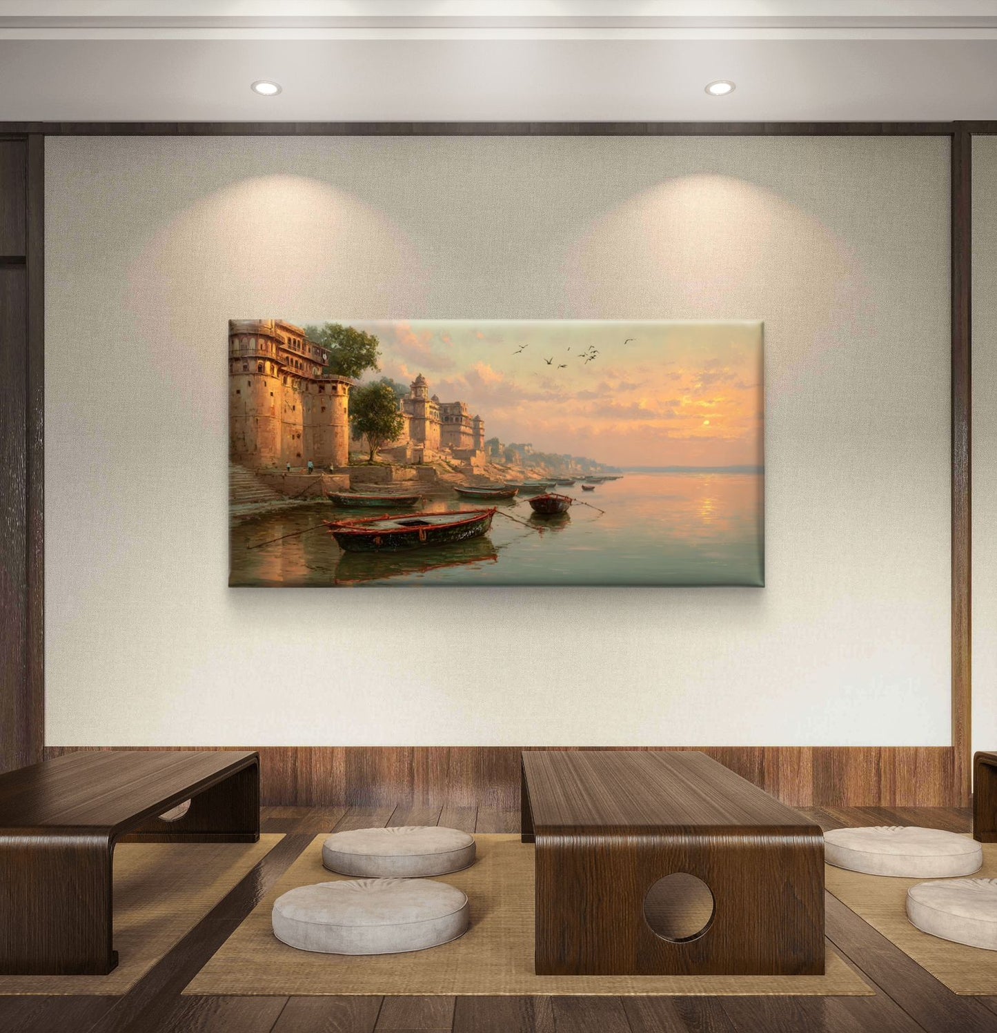 Banaras Ghat Premium Canvas Painting