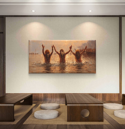 Banaras Ghat Premium Canvas Painting