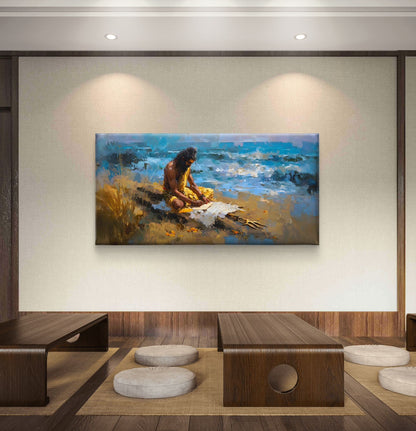 Banaras Ghat Premium Canvas Painting