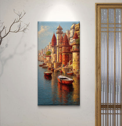 Banaras Ghat Premium Canvas Painting