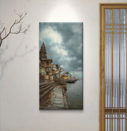 Banaras Ghat Premium Canvas Painting