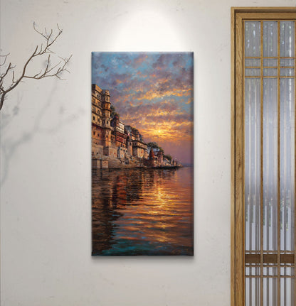 Banaras Ghat Premium Canvas Painting