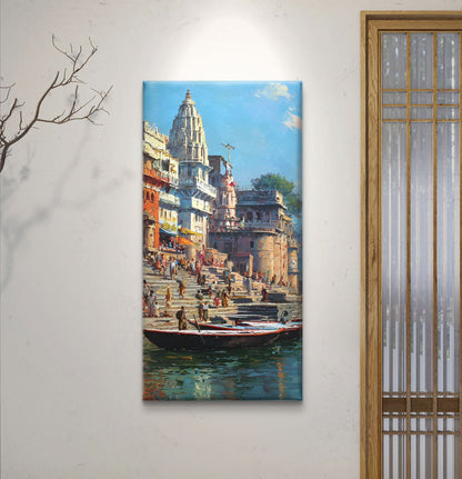 Banaras Ghat Premium Canvas Painting