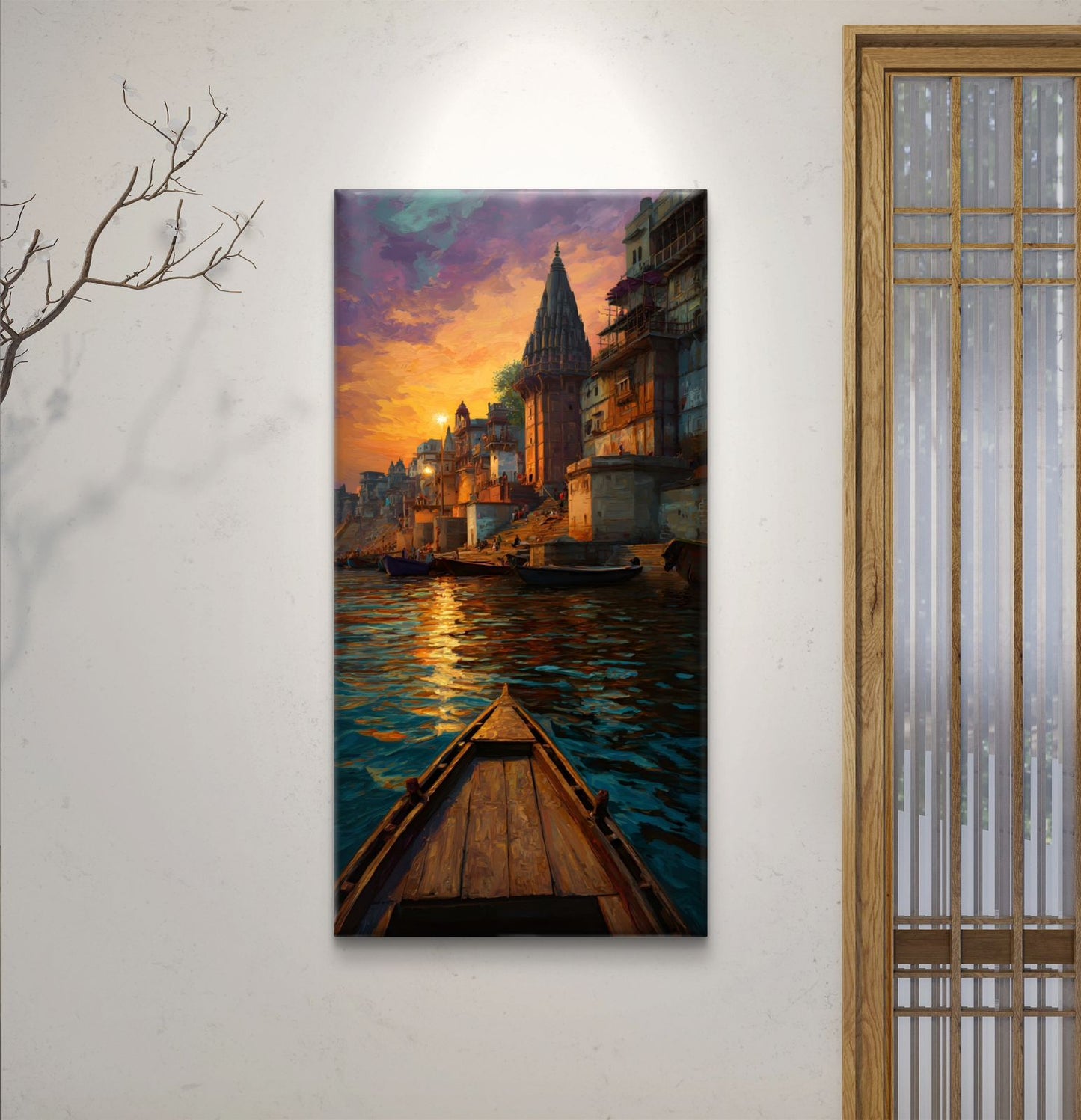 Banaras Ghat Premium Canvas Painting