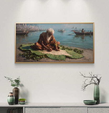 Banaras Ghat Premium Canvas Painting