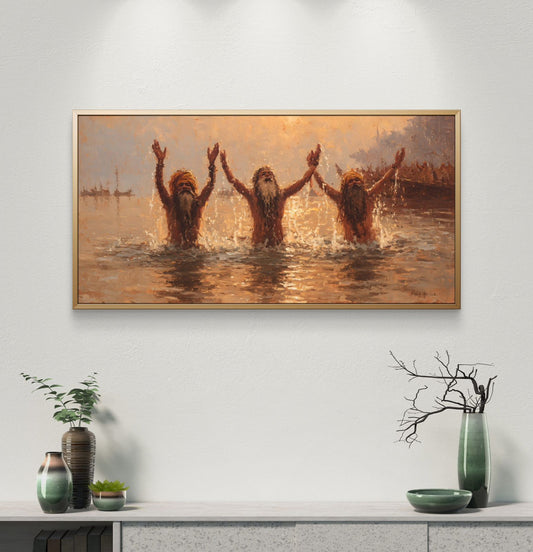 Banaras Ghat Premium Canvas Painting - Premium Wall Art | Decor By Neon