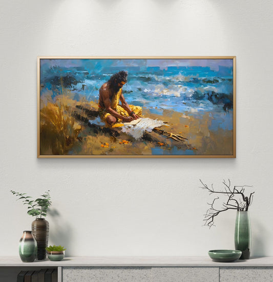 Banaras Ghat Premium Canvas Painting - Premium Wall Art | Decor By Neon