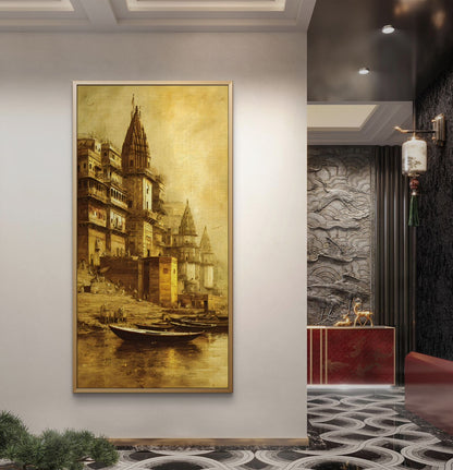 Banaras Ghat Premium Canvas Painting