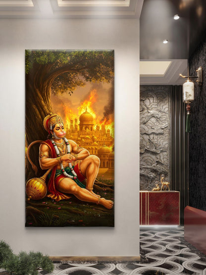 Lord Hanuman Premium Canvas Painting