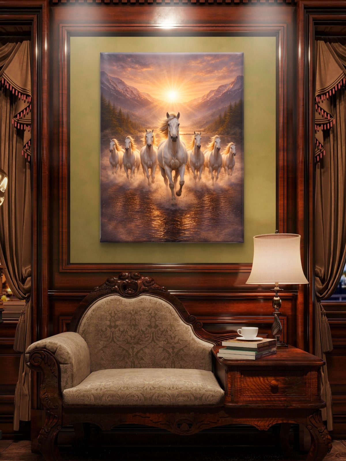 Seven Horses Vastu Premium Canvas Painting - Buy Online | Decor By Neon