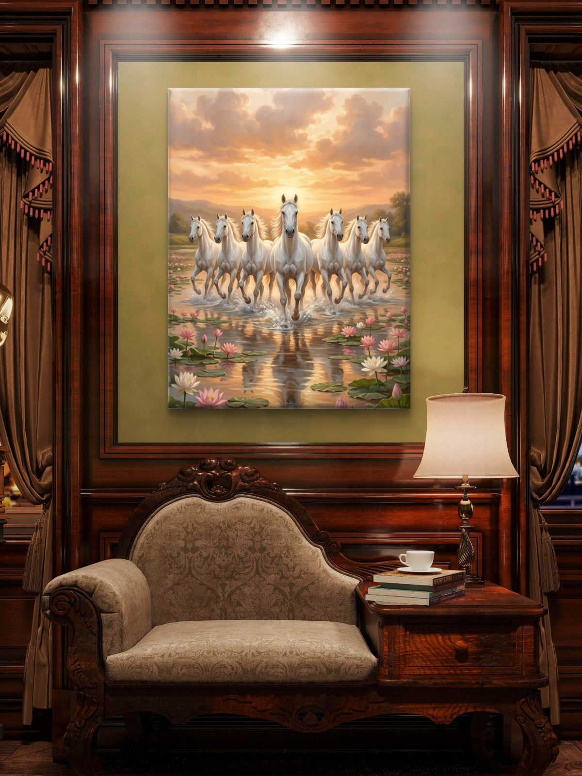 Seven Horses Vastu Premium Canvas Painting - Buy Online | Decor By Neon