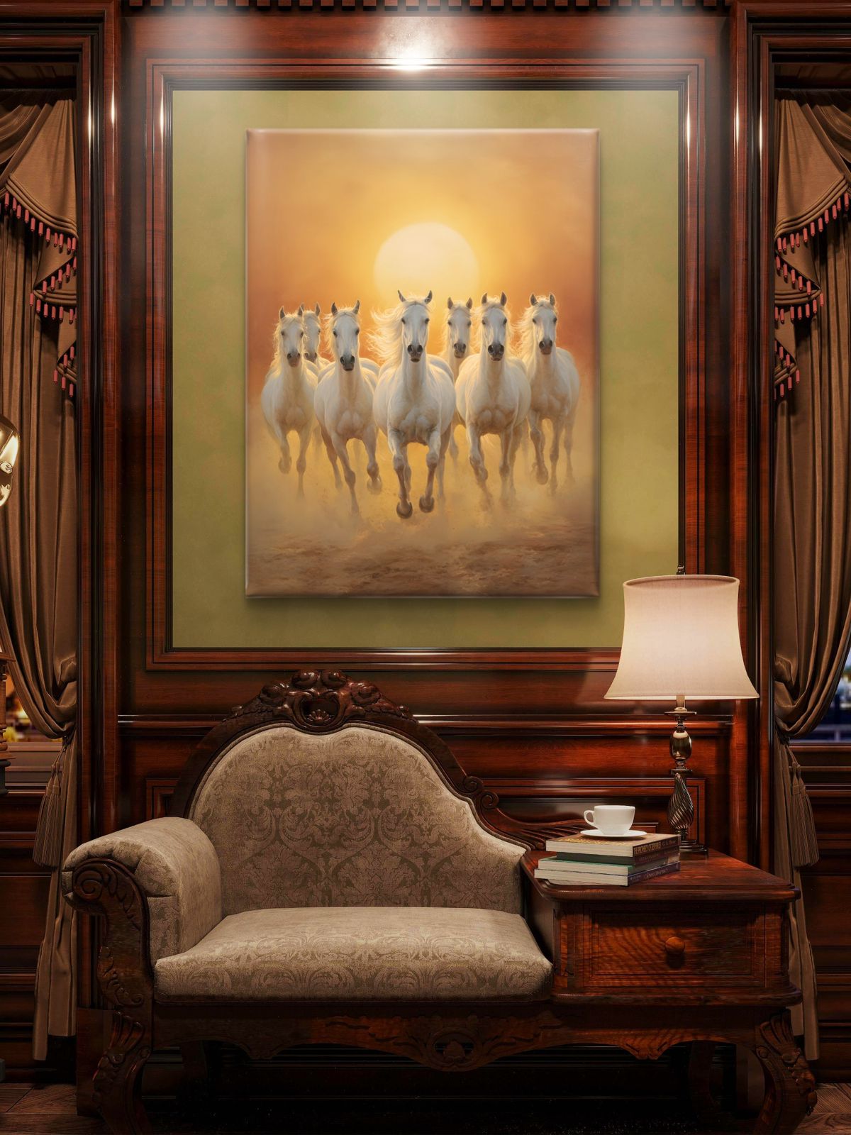 Seven Horses Vastu Premium Canvas Painting - Buy Online | Decor By Neon