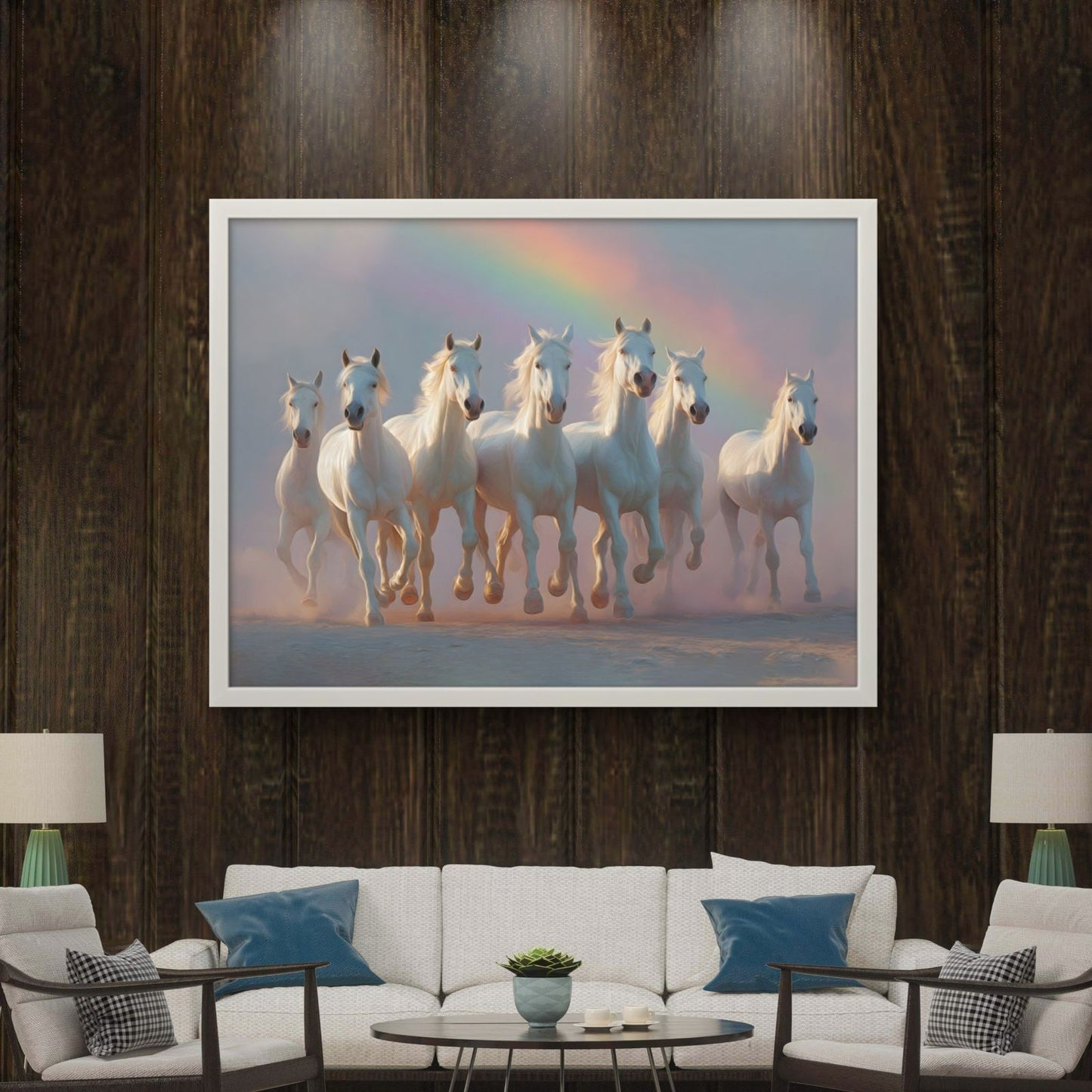 Seven Horses Vastu Premium Canvas Painting - Buy Online | Decor By Neon
