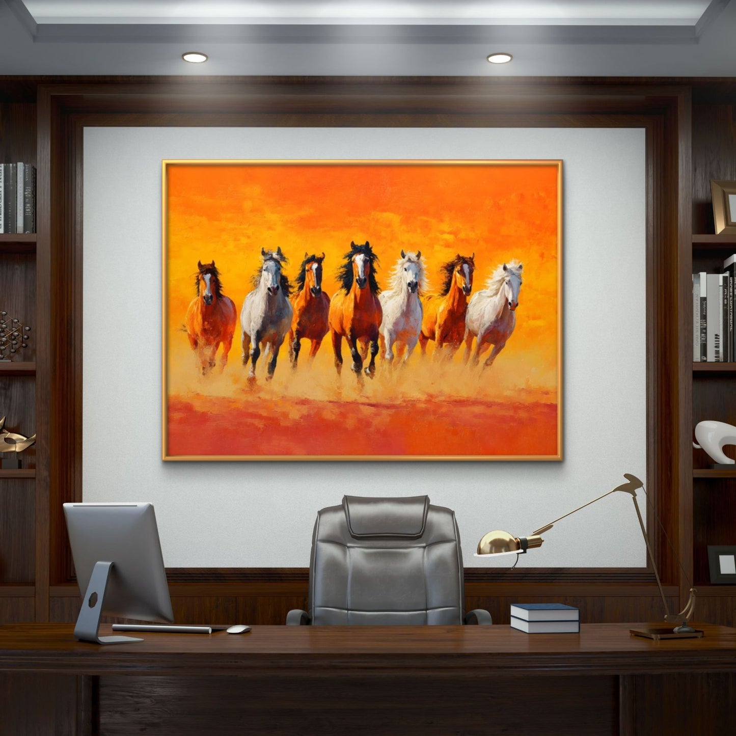 Seven Horses Vastu Premium Canvas Painting - Buy Online | Decor By Neon