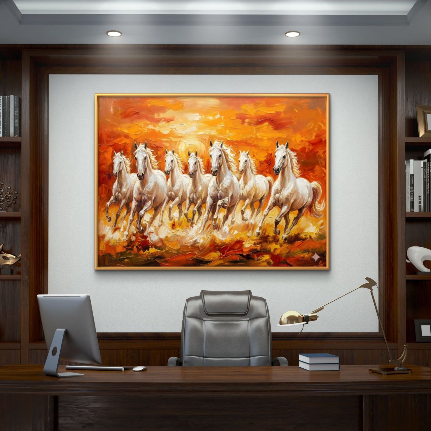 Seven Horses Vastu Premium Canvas Painting - Buy Online | Decor By Neon