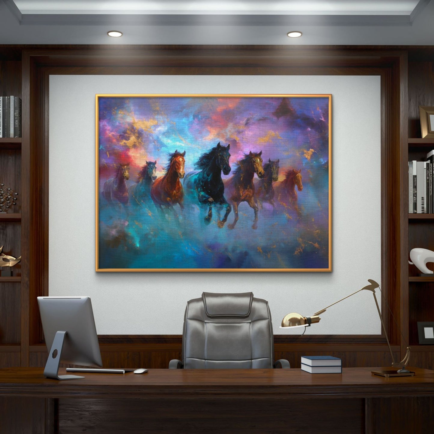 Seven Horses Vastu Premium Canvas Painting - Buy Online | Decor By Neon
