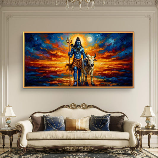 Lord Shiva Premium Canvas Painting - Premium Wall Art | Decor By Neon