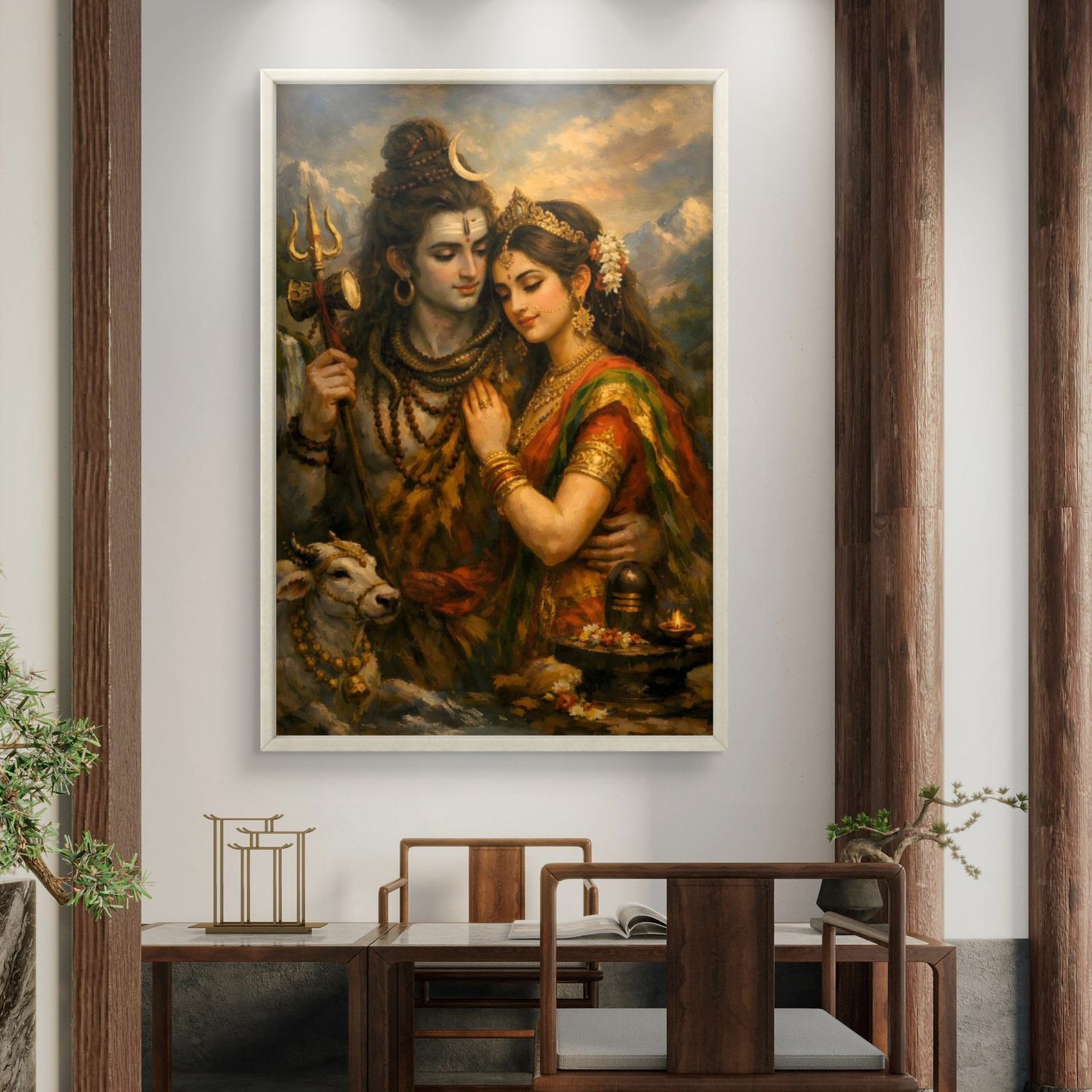 Shiva Parvati Premium Canvas Painting - Buy Online | Decor By Neon
