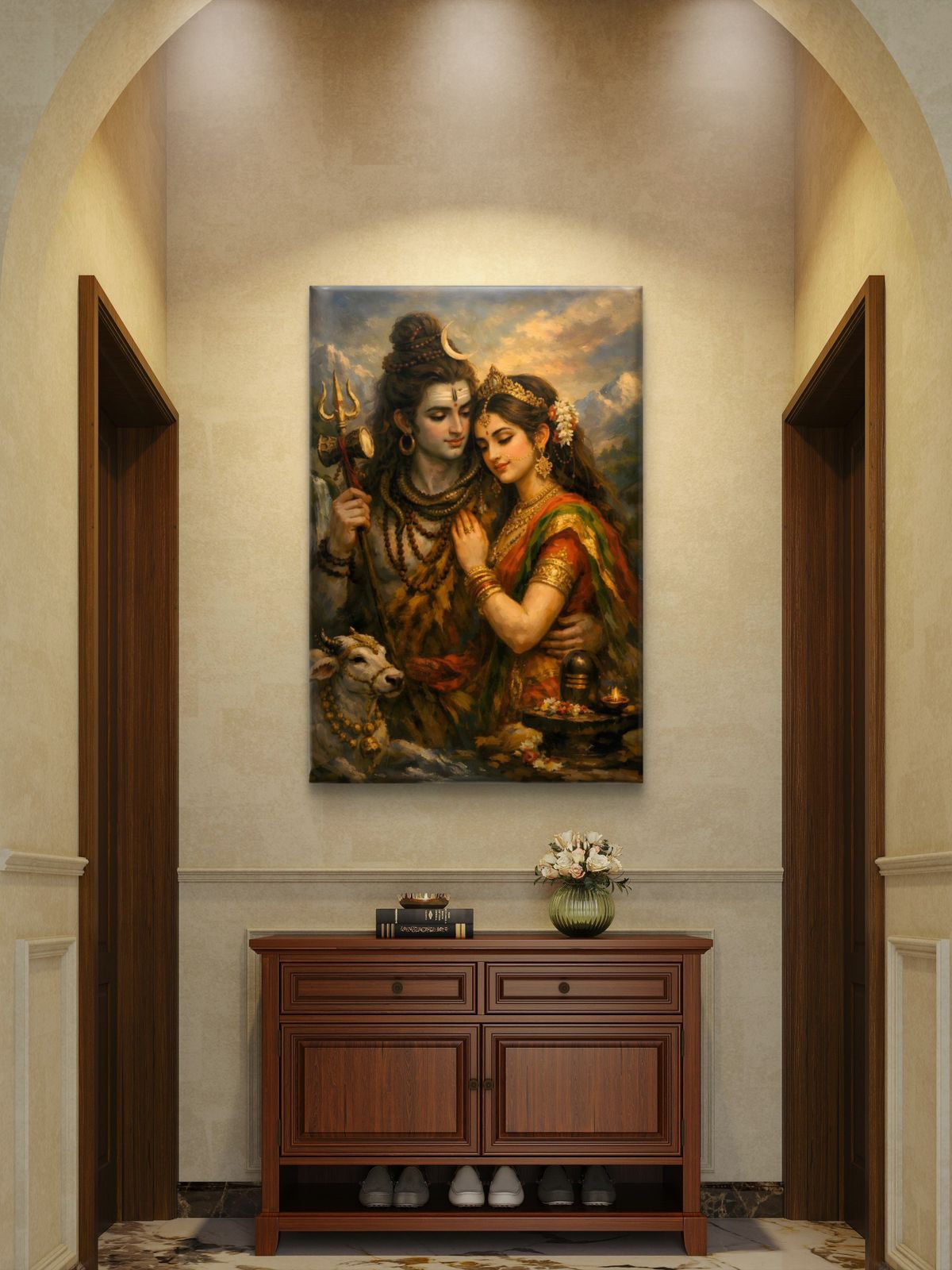 Shiva Parvati Premium Canvas Painting - Buy Online | Decor By Neon