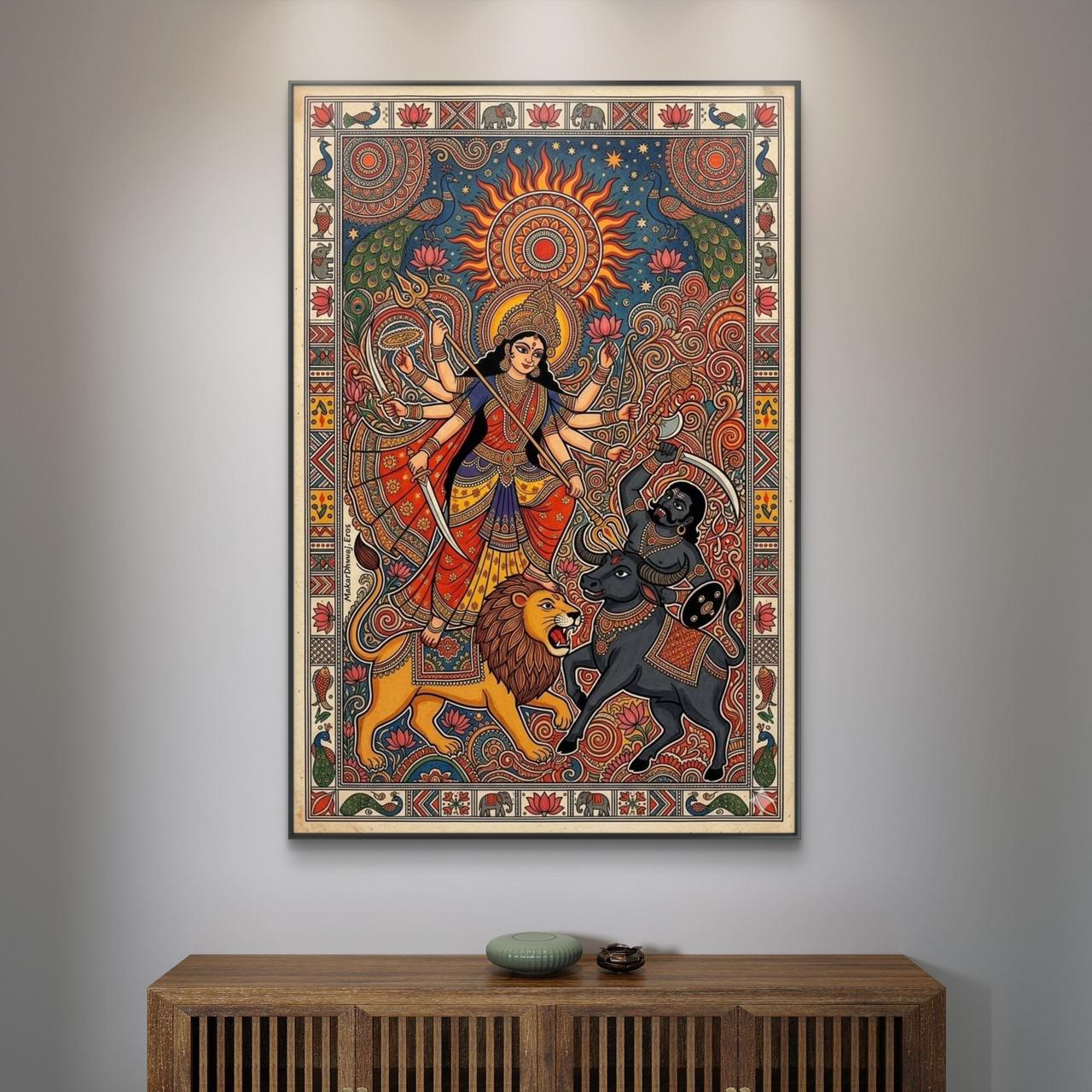 Mythological Folk Premium Canvas Painting - Buy Online | Decor By Neon