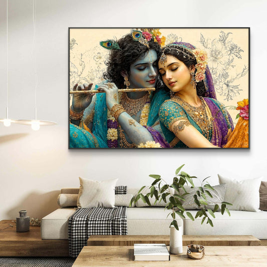Radha Krishna Premium Canvas Painting - Canvas Wall Art | Decor By Neon