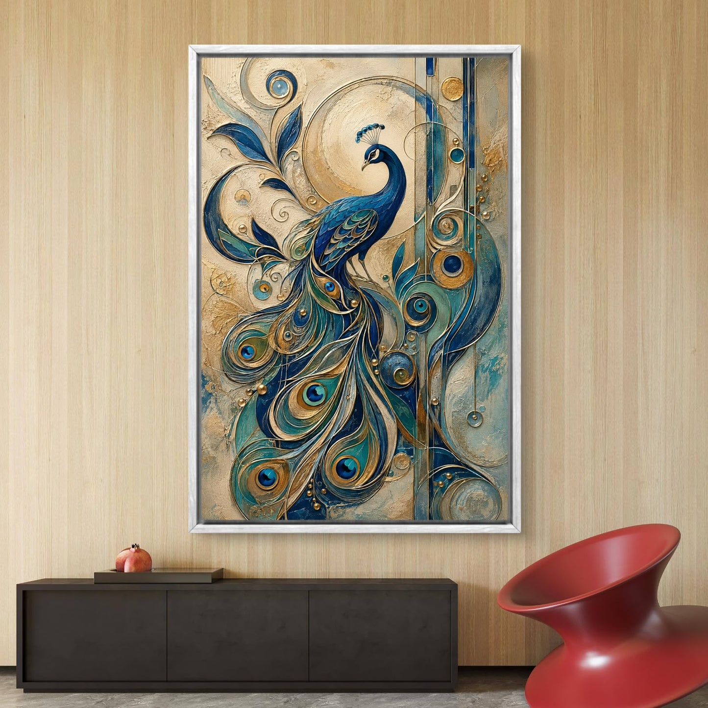 Peacock Premium Canvas Painting - Buy Online | Decor By Neon