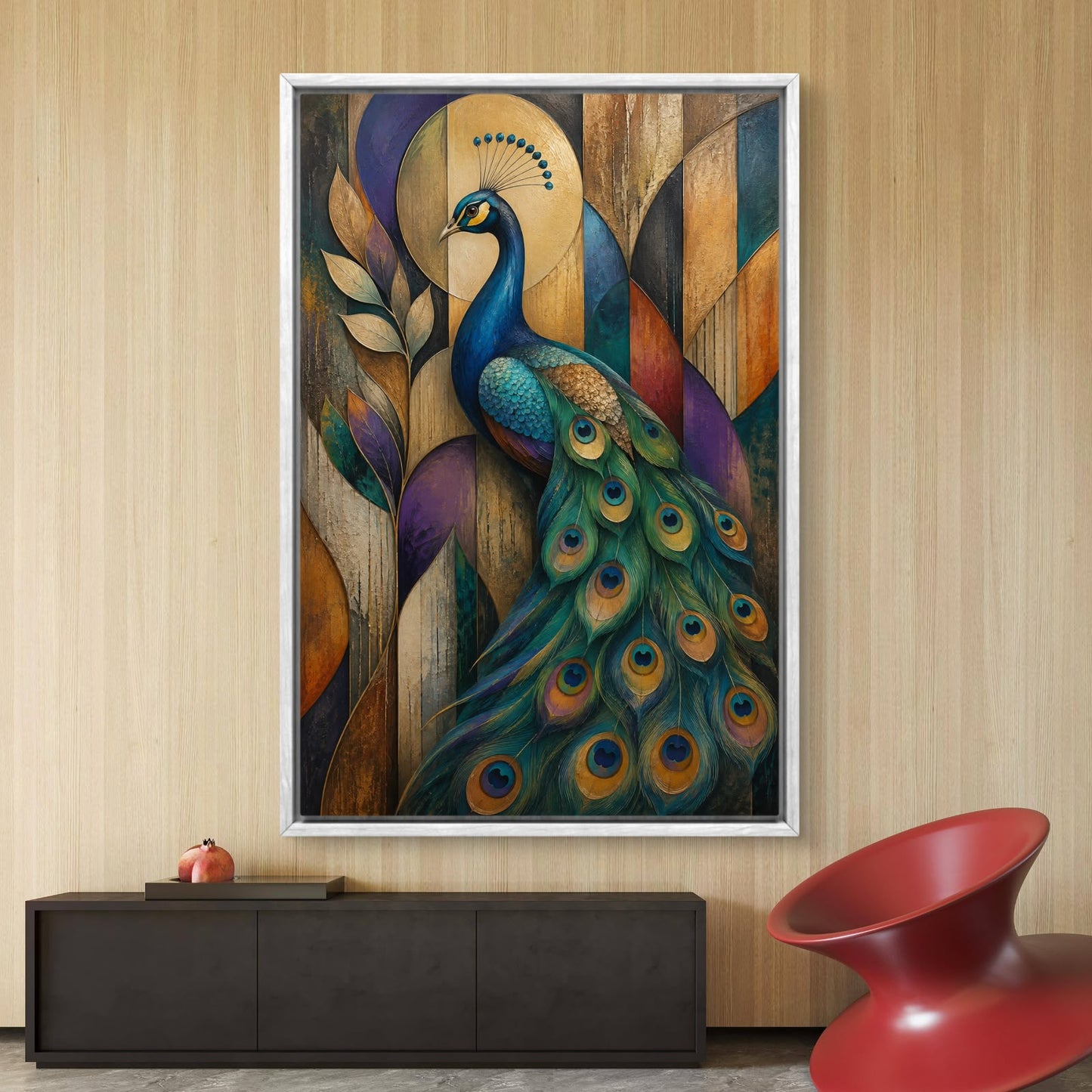 Peacock Premium Canvas Painting - Buy Online | Decor By Neon