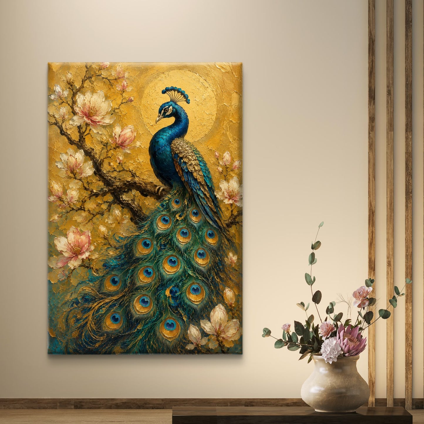 Peacock Premium Canvas Painting - Buy Online | Decor By Neon