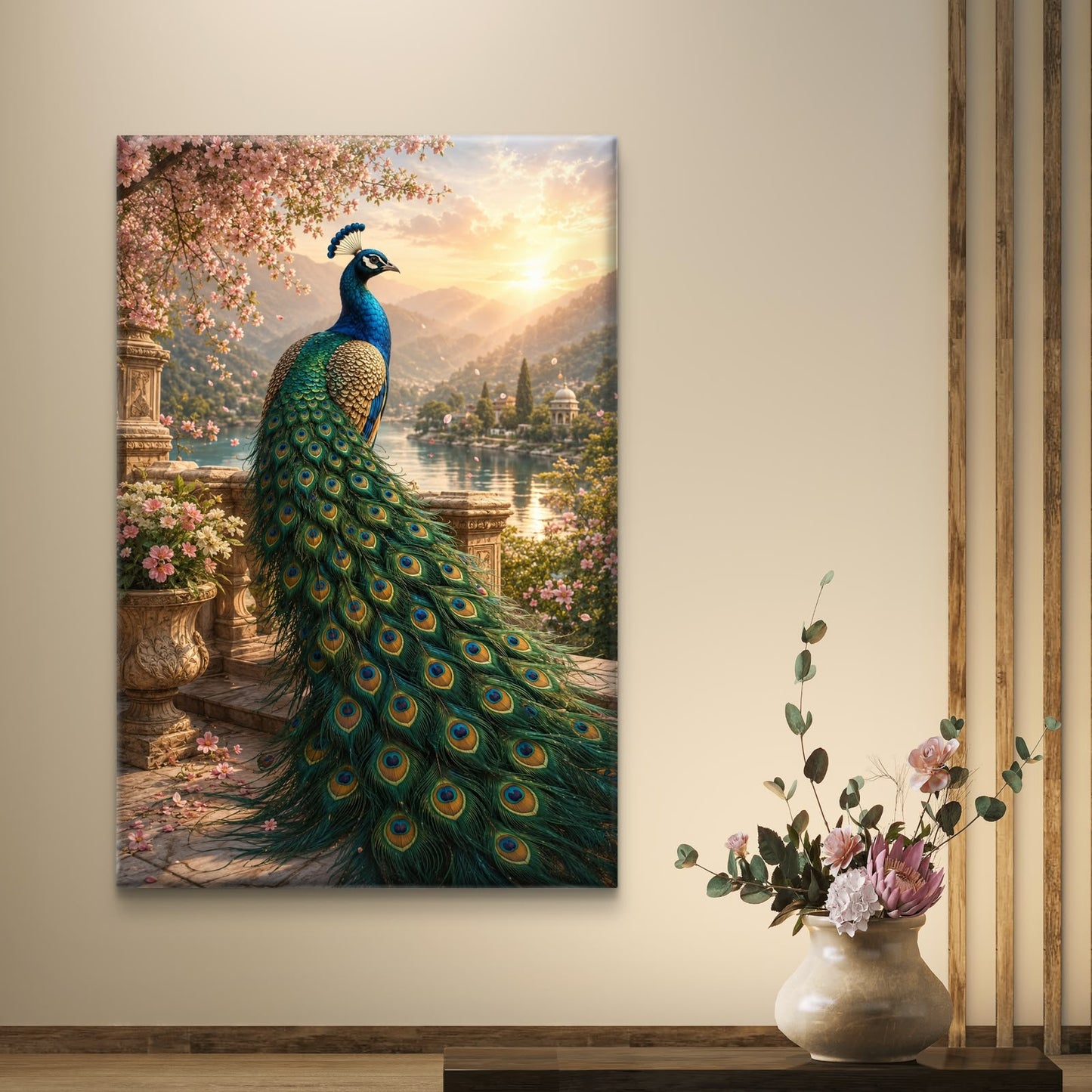 Peacock Premium Canvas Painting - Buy Online | Decor By Neon