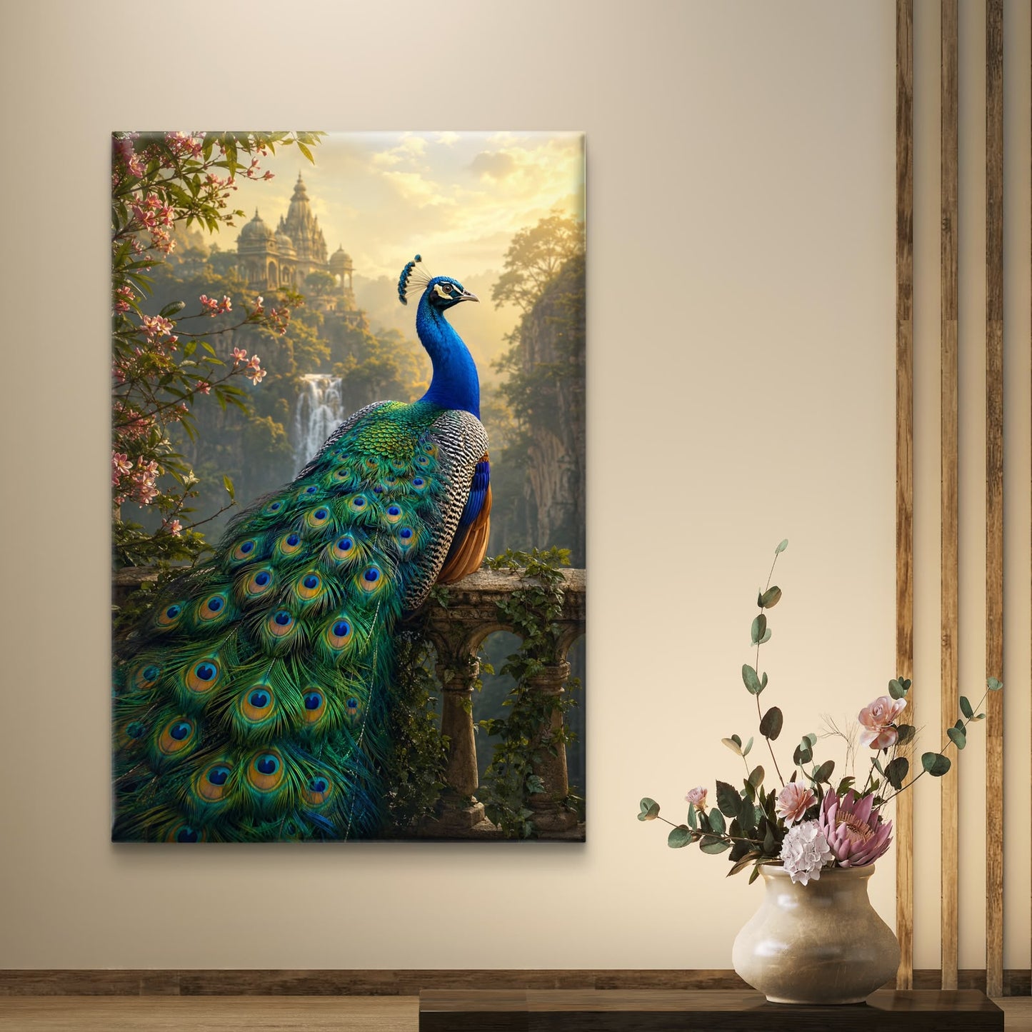 Peacock Premium Canvas Painting - Buy Online | Decor By Neon