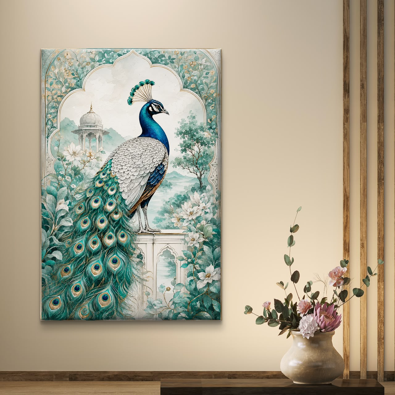 Peacock Premium Canvas Painting - Buy Online | Decor By Neon
