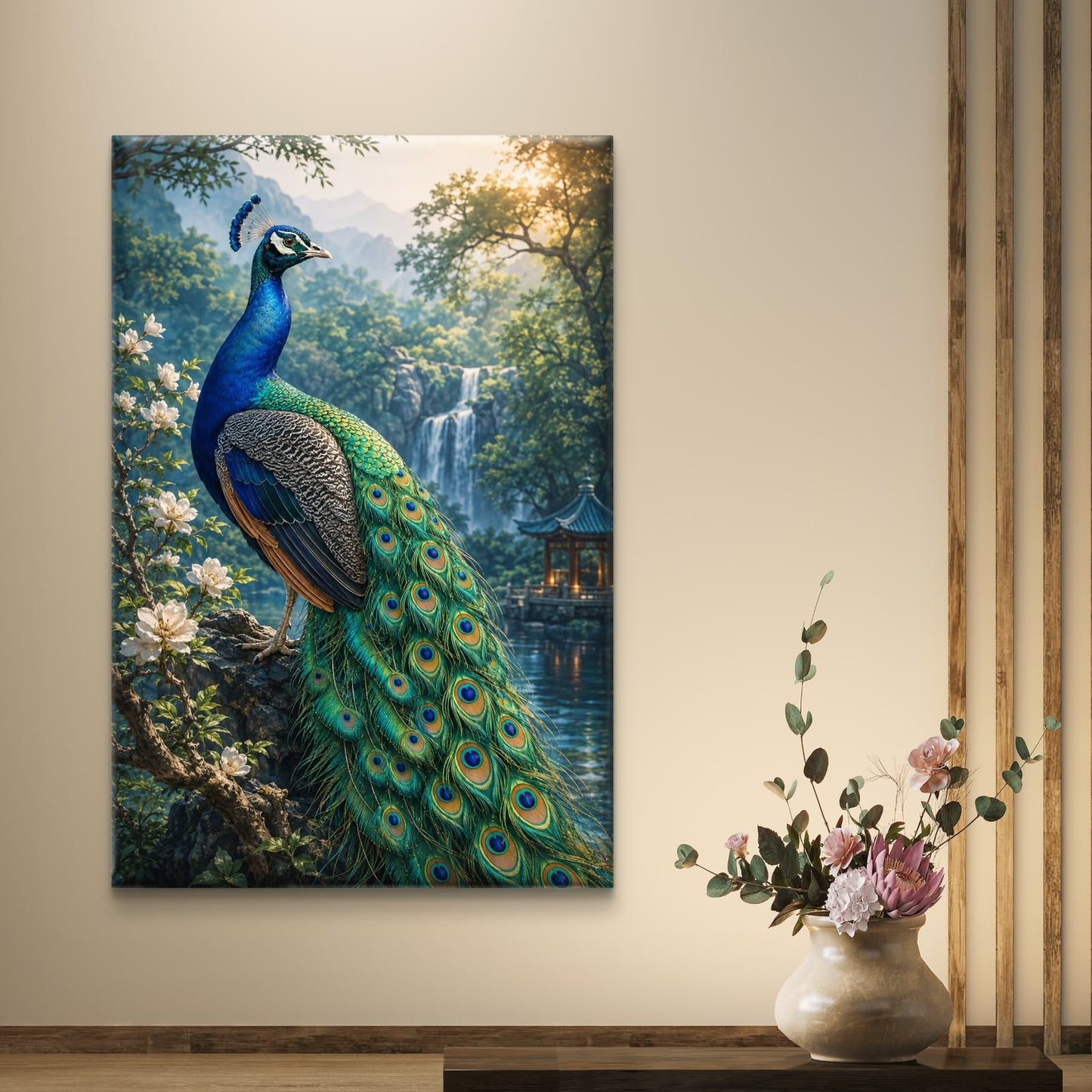 Peacock Premium Canvas Painting - Buy Online | Decor By Neon