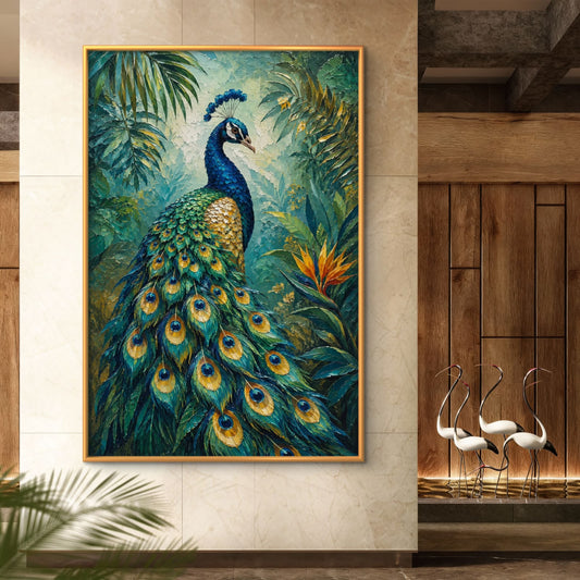 Peacock Premium Canvas Painting - Premium Wall Art | Decor By Neon