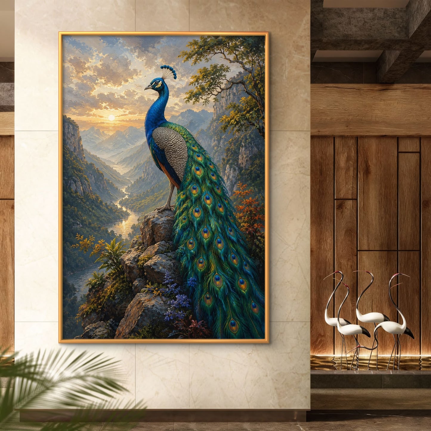 Peacock Premium Canvas Painting - Buy Online | Decor By Neon